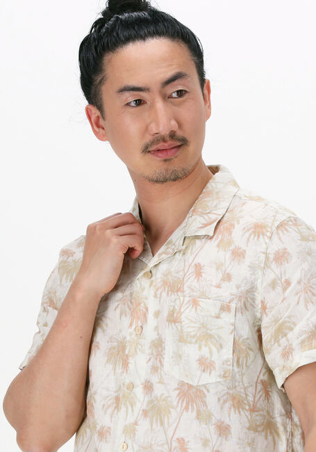 Oranje DSTREZZED Casual overhemd RESORT SHIRT S/S AQUA PALM LINEN - large