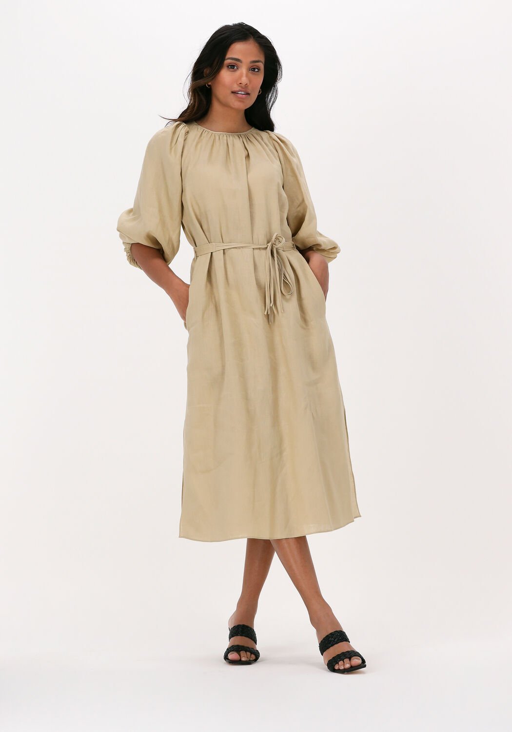 vanessa bruno robe midi telekia en beige