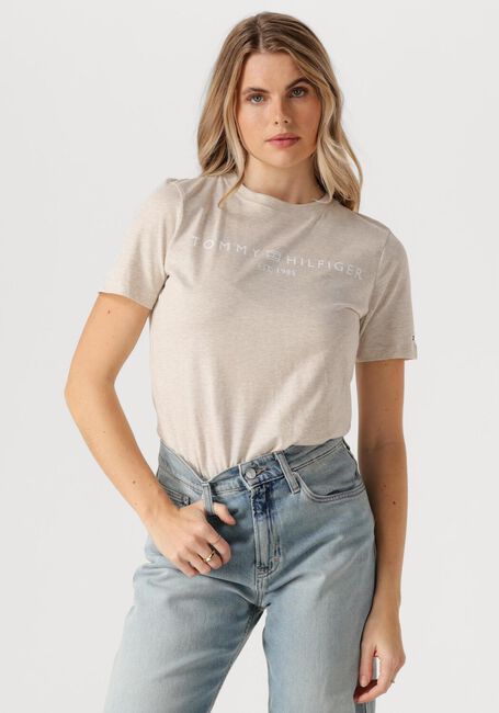 TOMMY HILFIGER T-shirt REG CORP LOGO C-NK en beige - large