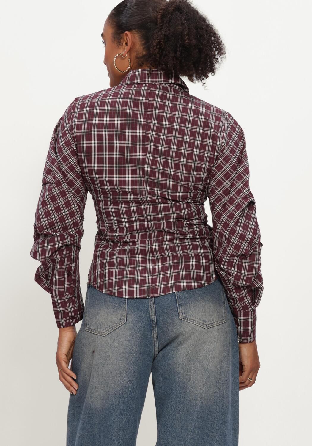 NEO NOIR NEOELLA MEDIUM CHECK SKIRT Blouses Bordeaux - large