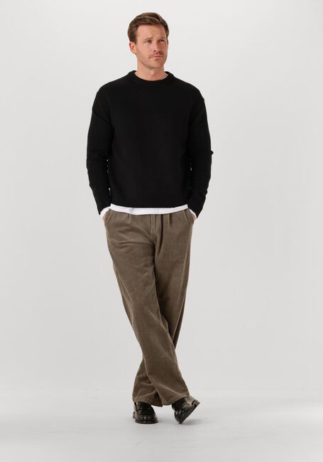 Zwarte SELECTED MEN Trui SLHARNE LS KNIT RELAXED WOOL CREW NECK - large