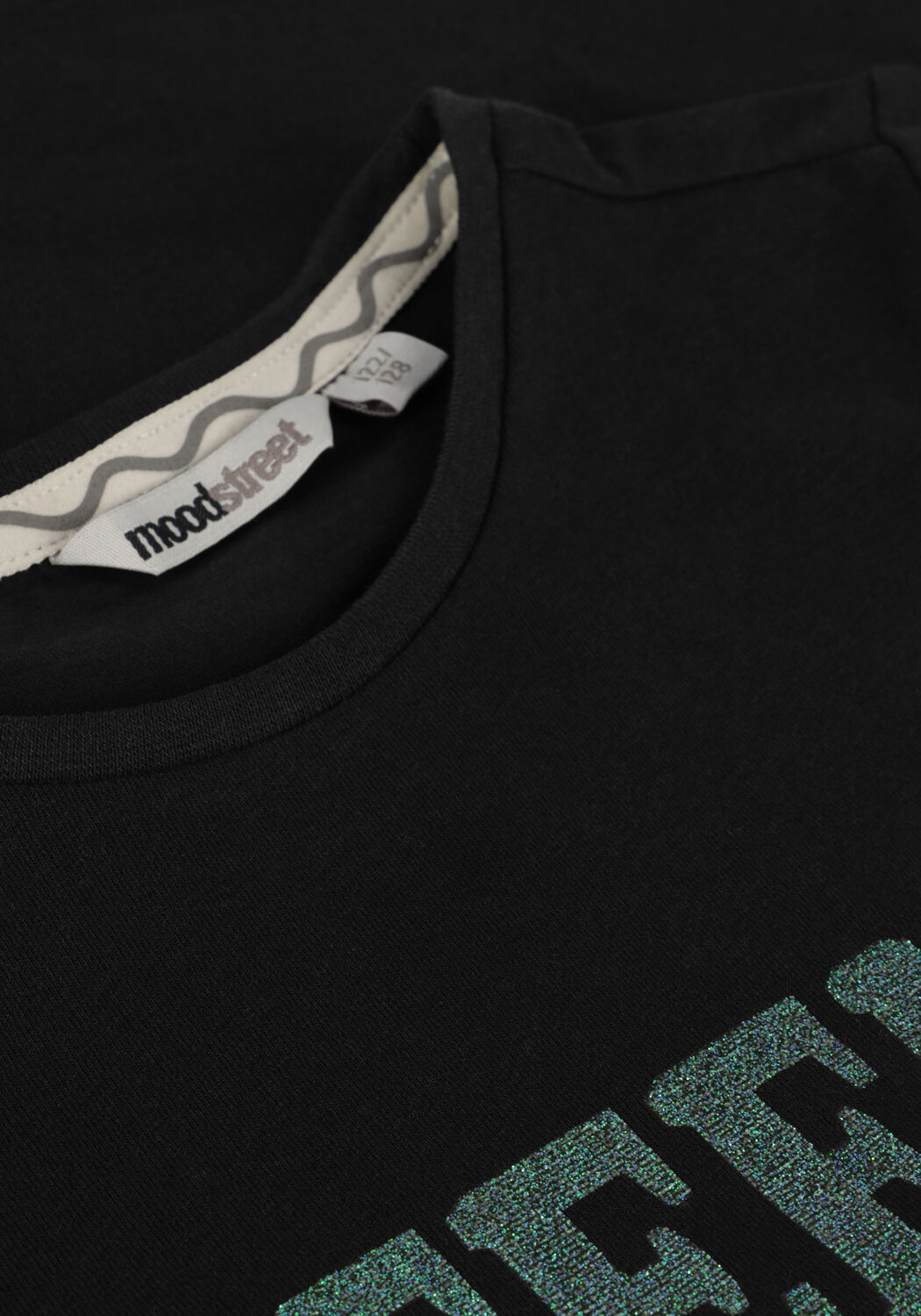 MOODSTREET CHEST GLITTERPRINT LONGSLEEVE Hauts & T-shirts en noir - large