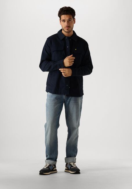 LYLE & SCOTT Pull COTTON MERINO CREW NECK JUMPER en bleu - large