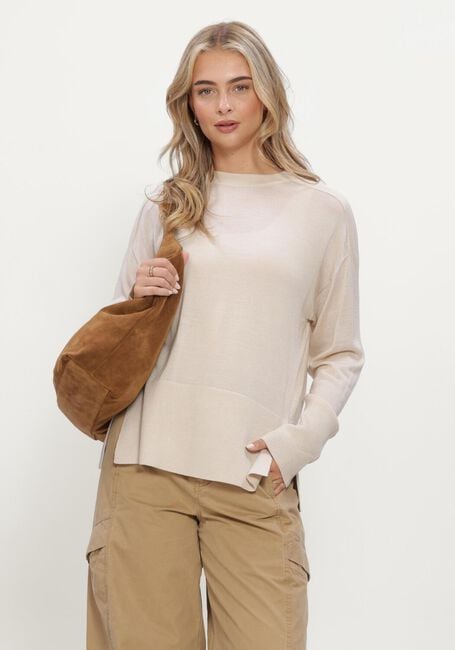 Beige RUBY TUESDAY Trui VALLIE SOFT ROUND NECK PULLOVER HIGH BORDER - large