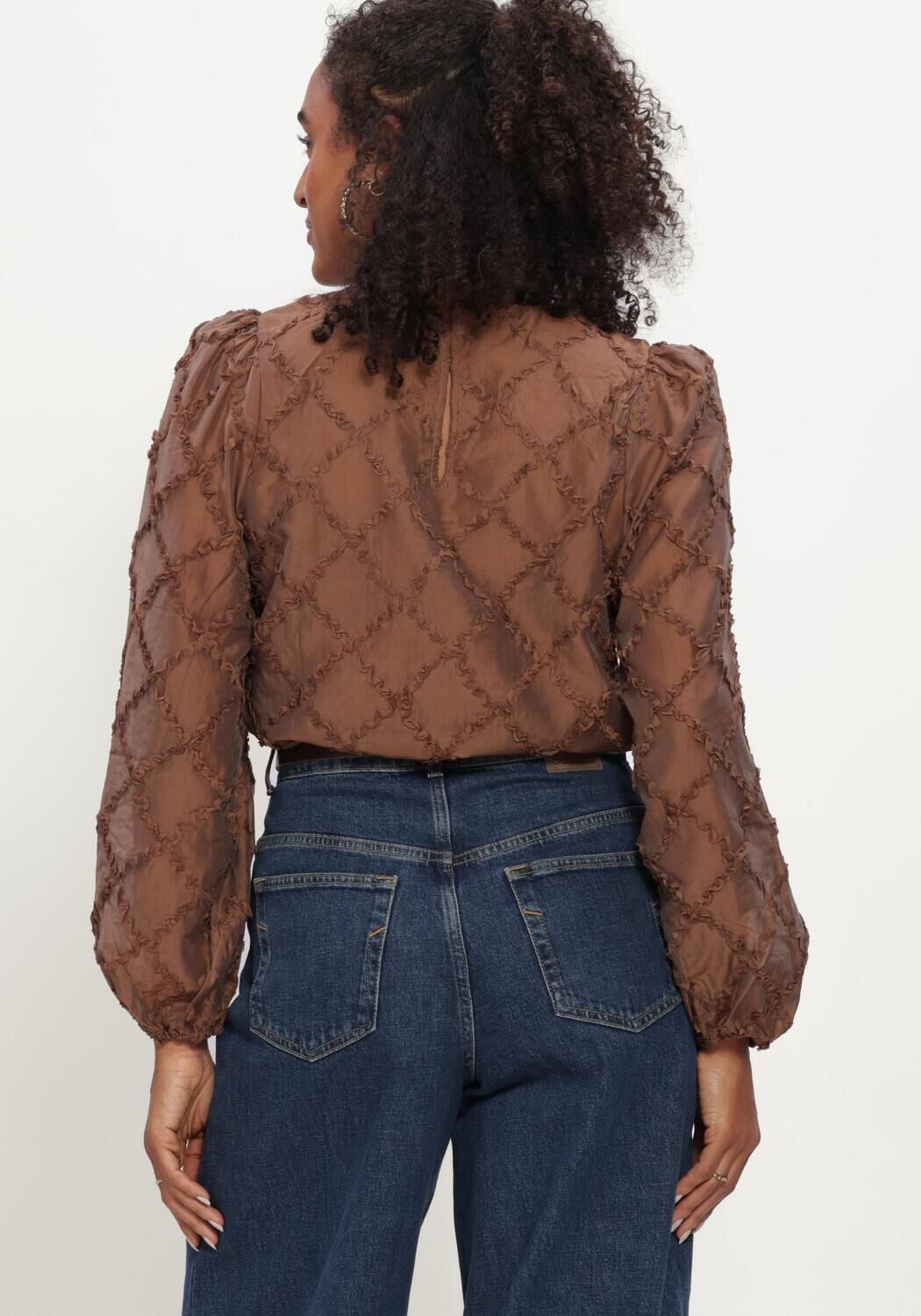 OBJECT OBJLUISA L/S RE O-NECK Blouses en marron - large