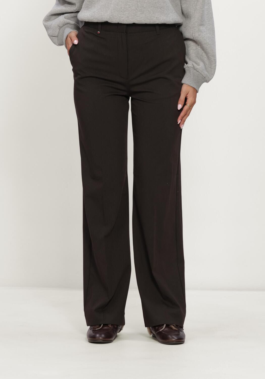 Bruine TOMMY HILFIGER Pantalon VISCOSE BLEND STRAIGHT PANT - large