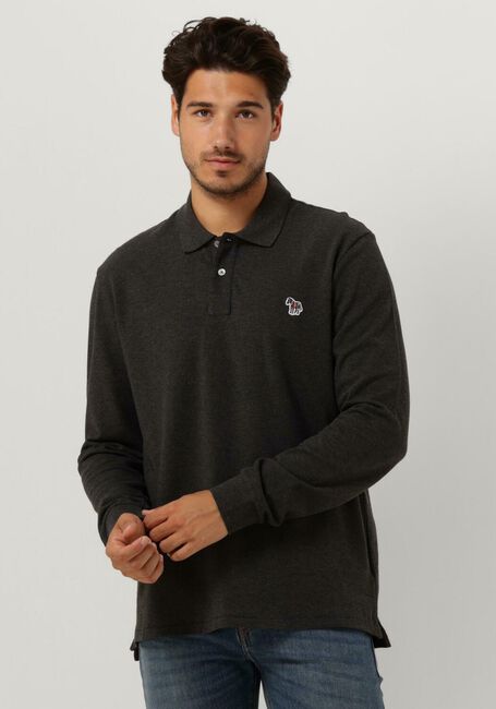 PS PAUL SMITH Polo MENS SLIM FIT LS POLO SHIRT ZEBRA en gris - large