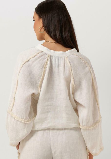 Witte ACCESS  BLOUSE WITH V AND FRINGES - large