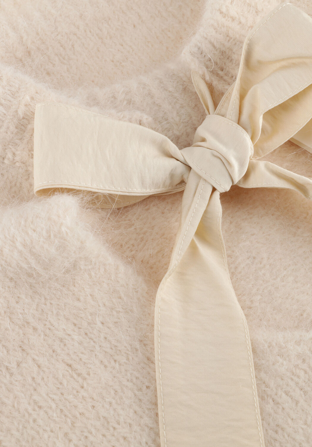 Creme SELECTED WOMEN Trui SLFGABELLA LS KNIT BOW O-NECK - large