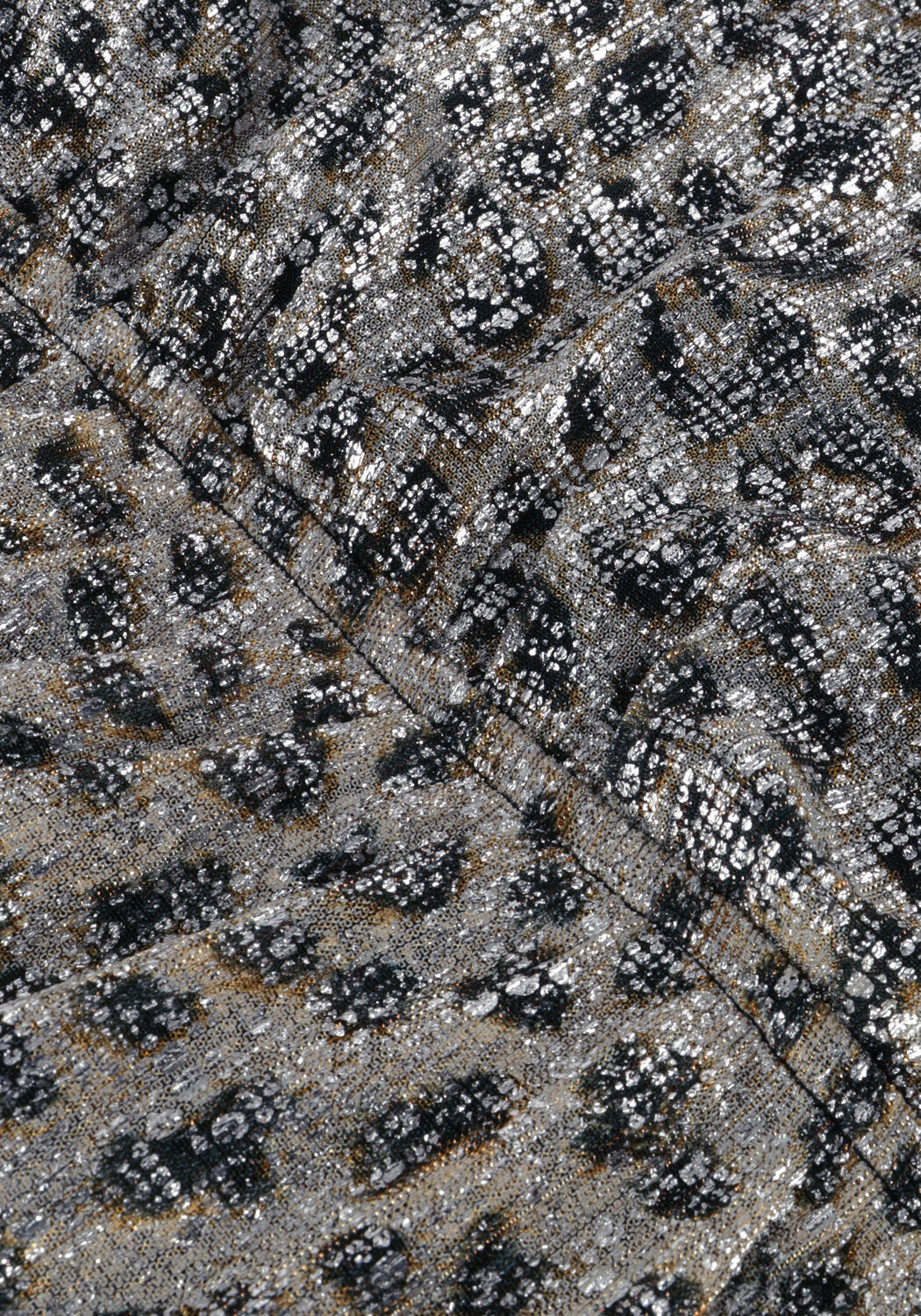 ALIX THE LABEL Mini robe LADIES KNITTED LEOPARD SHINY WRAP DRESS en argent - large