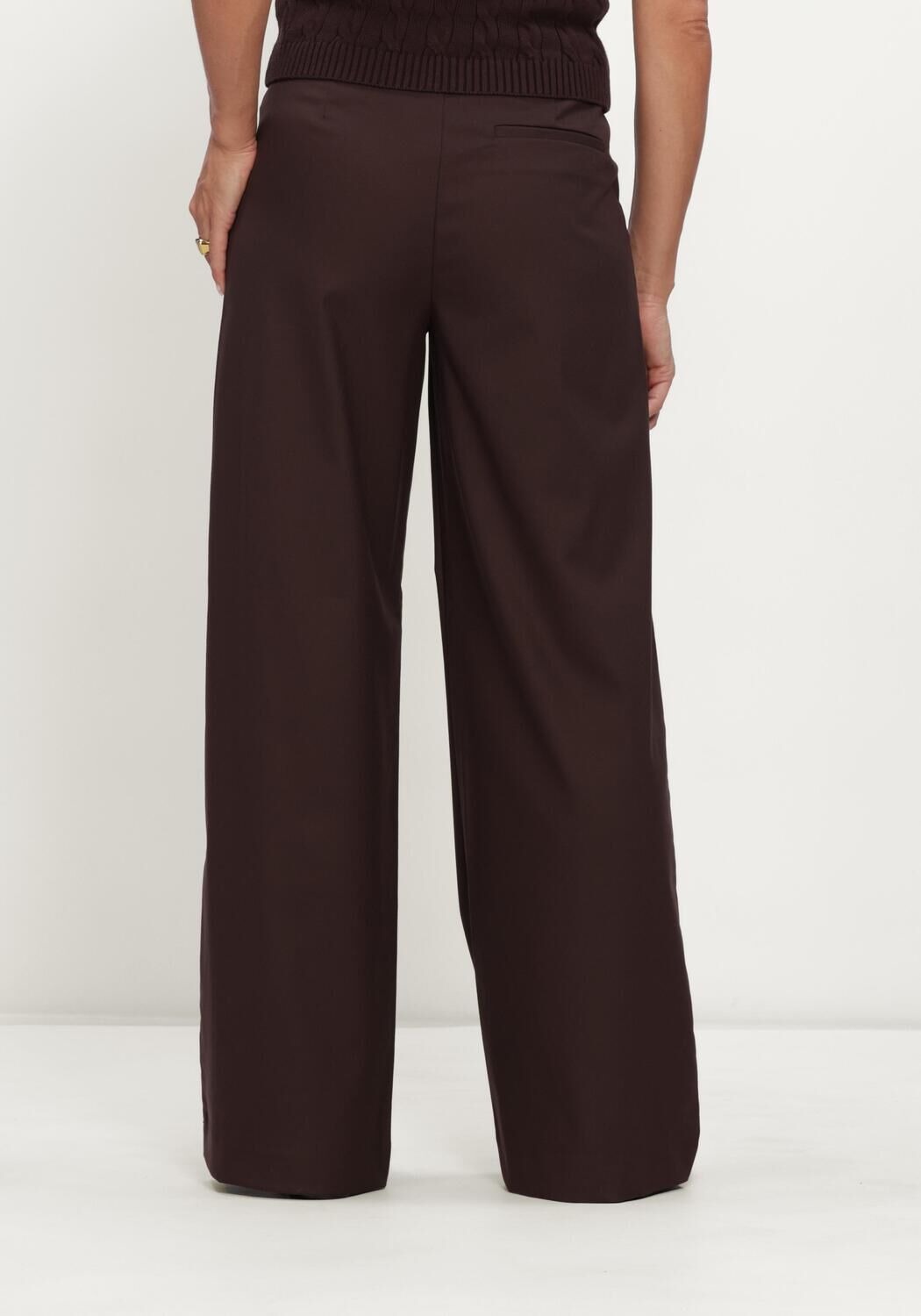 GESTUZ Pantalon GZPAULA MW WIDE PANTS en marron - large