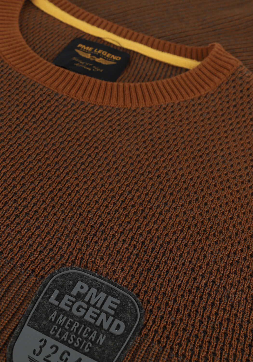 PME LEGEND Pull R-NECK COTTON PLATED en marron - large