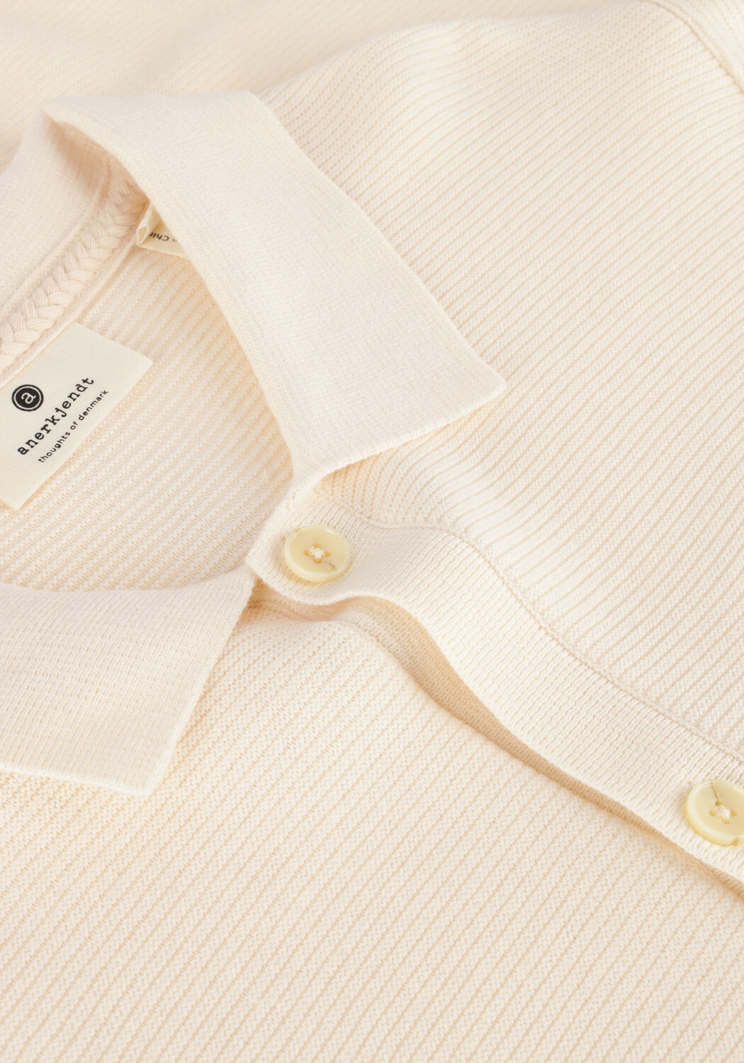 Beige ANERKJENDT Polo AKSVEND S/S KNIT SHIRT - large