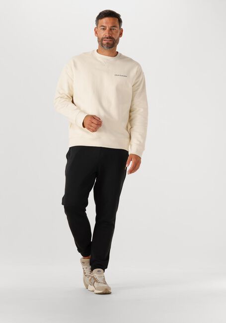 Ecru LYLE & SCOTT Sweater SCRIPT BRUSH BACK CREW NECK SWEATSHIRT - large