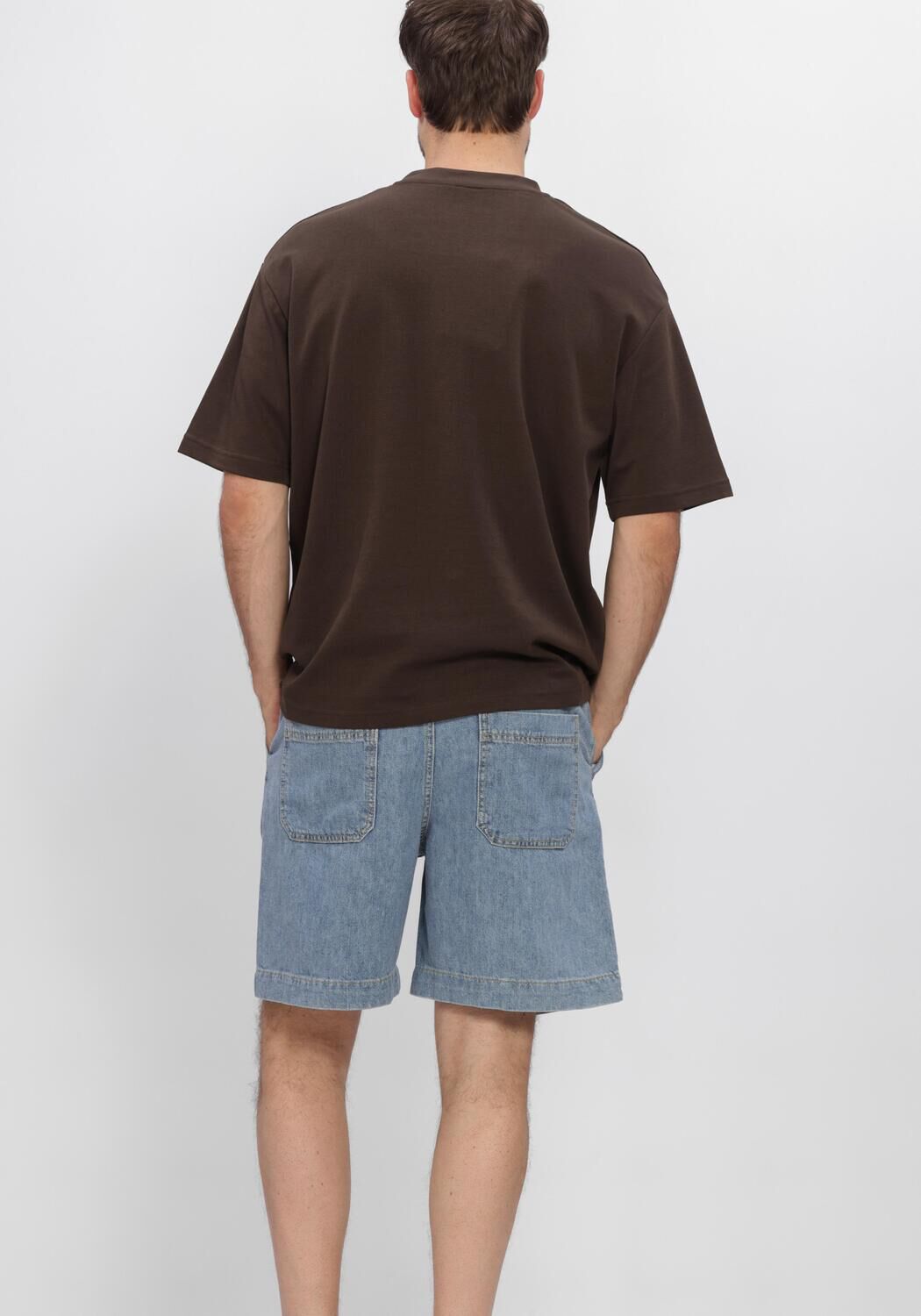 SELECTED MEN T-shirt SLHLOOSEOSCAR SS O-NECK TEE NOOS en marron - large