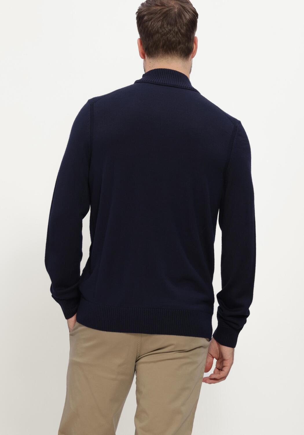 BOSS ORANGE Col roul&eacute; AVAC Bleu fonc&eacute; - large
