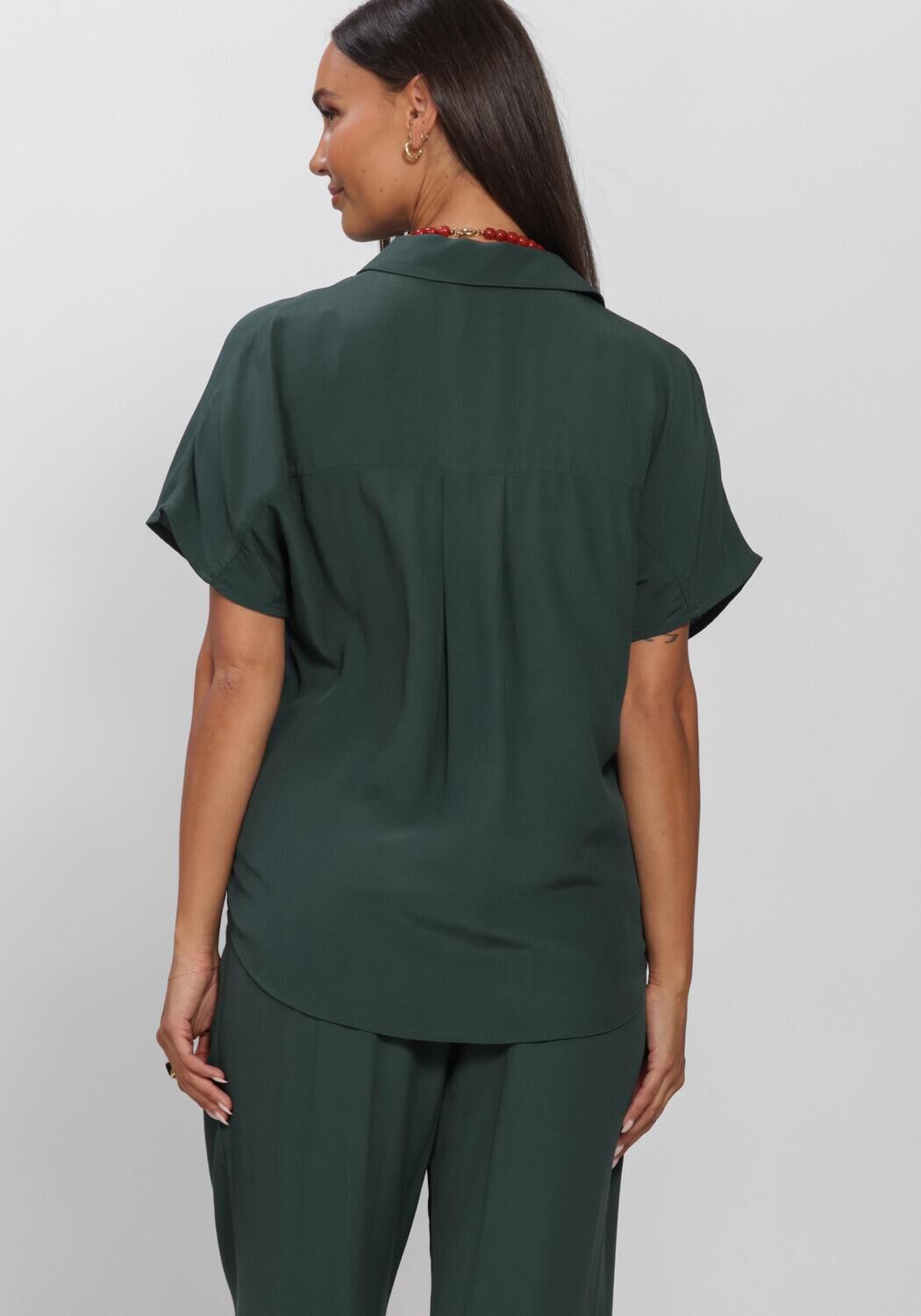 Donkergroene BY-BAR  BARLEY VISCOSE BLOUSE - large