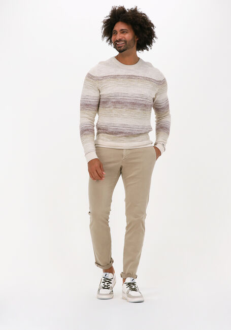 CAST IRON Pull R-NECK COTTON SLUB STRIPE Sable - large