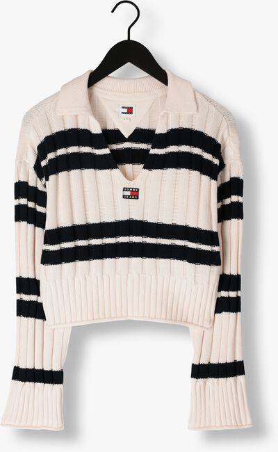 Witte TOMMY JEANS Trui TJW BXY CRP STRIPE SWEATER EXT - large