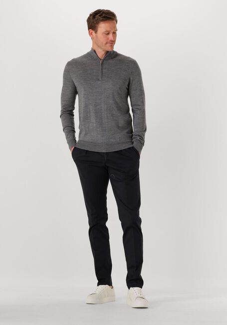 Grijze PROFUOMO Trui PULLOVER HALF ZIP MERINO - large