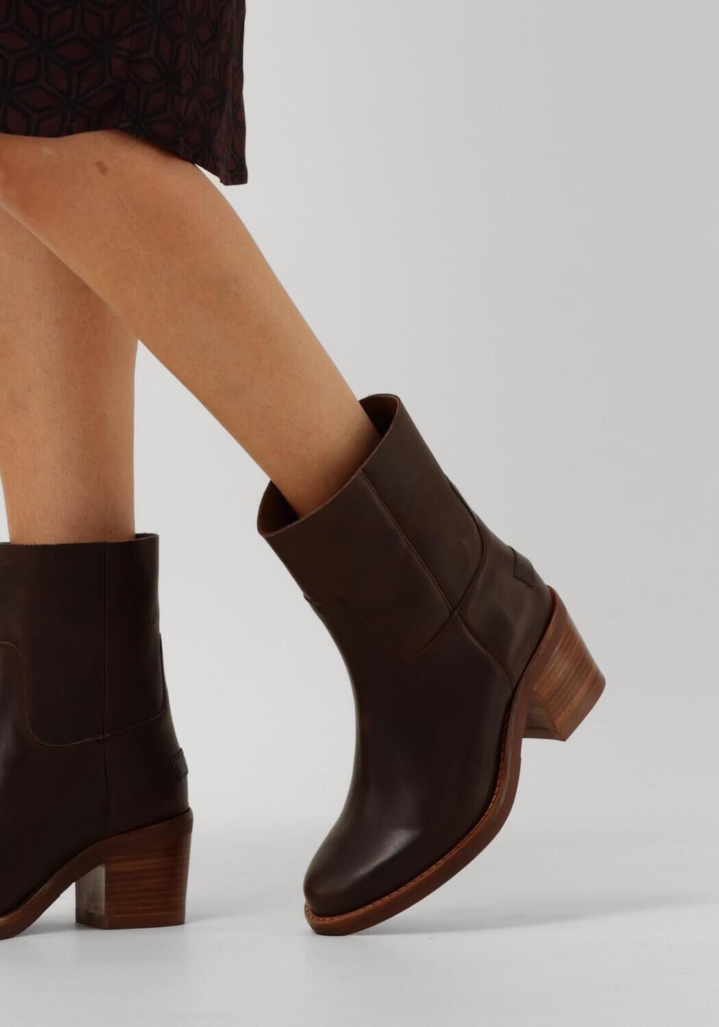 Bruine SHABBIES Enkellaarsjes PUK ANKIE - large