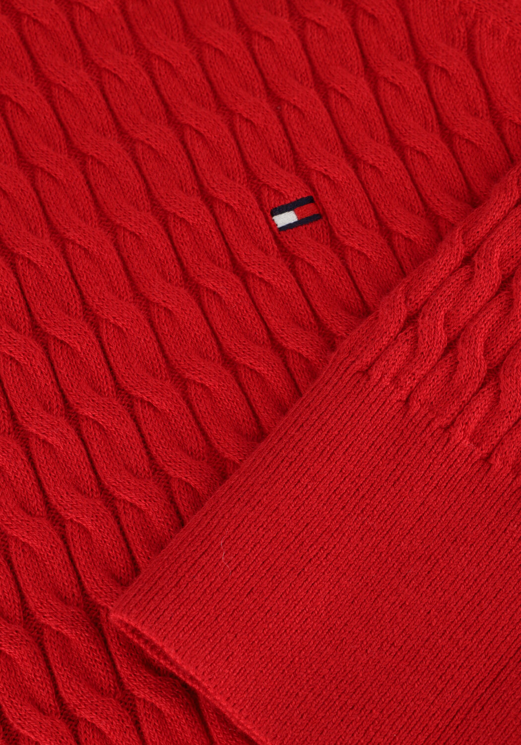 Rode TOMMY HILFIGER Trui CO CABLE C-NK SWEATER - large