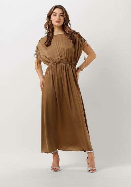 SECOND FEMALE Robe midi MINGAI DRESS en camel - large
