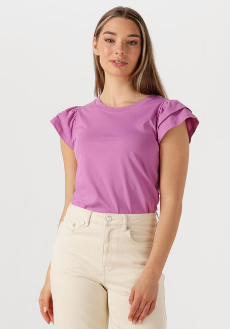 SELECTED FEMME T-shirt SLFCAMILA SS RUFFLE TEE en violet - large