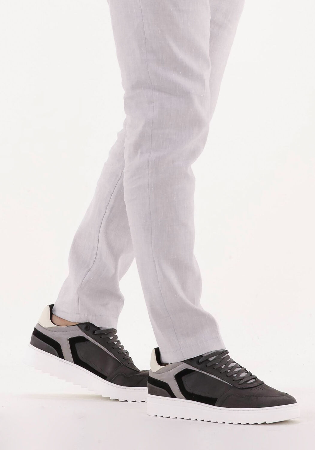 Grijze NUBIKK Sneakers CLIFF CANE - large