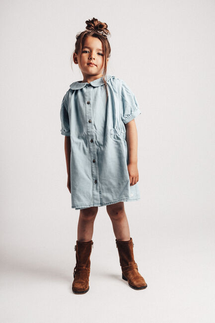 Lichtblauwe BAJE STUDIO Mini jurk MIRABEL - large