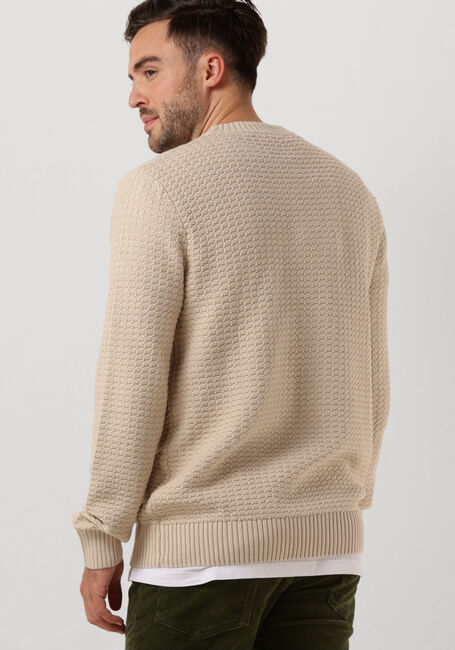 SELECTED HOMME Pull SLHTHIM LS KNIT STRUCTURE CREW en beige - large