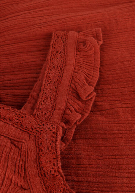 SCOTCH & SODA Haut LACE DETAIL CRINKLE COTTON TANK en marron - large