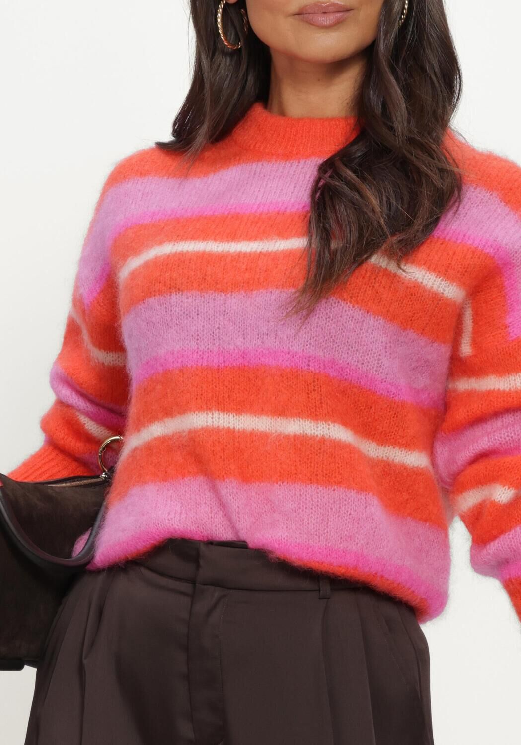 Multi TWNS Trui STRIPED LONG-SLEEVE ROUND NECK SWEATER - large