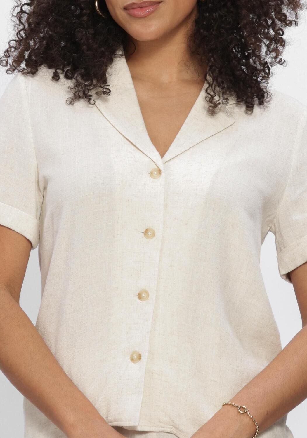 OBJECT OBJSANNE S/S RE SHIRT Blouses en beige - large