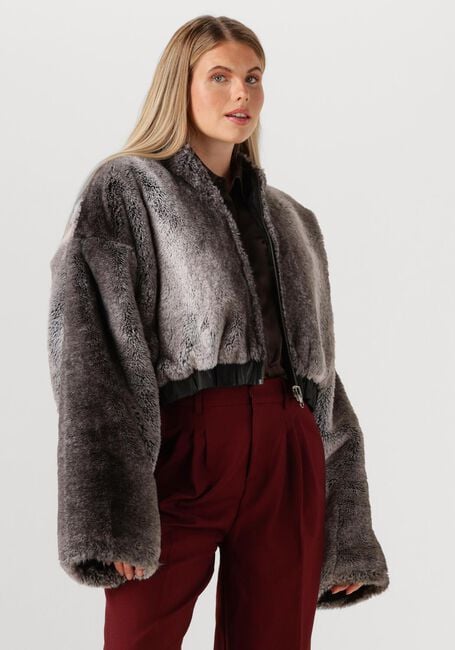 Grijze EST'SEVEN Faux fur jas KINSKI WILD JACKET - large