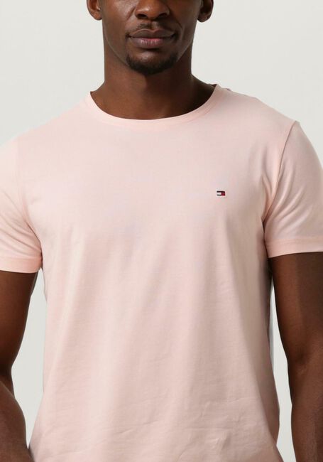 TOMMY HILFIGER T-shirt STRETCH SLIM FIT TEE Rose clair - large