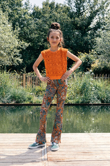 LOOXS Haut OPEN LACE TOP en orange - large