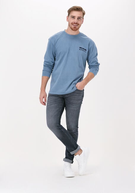 Blauwe EDWIN Polo / T-shirt HANADOROBO V NATURAL TS LS - large