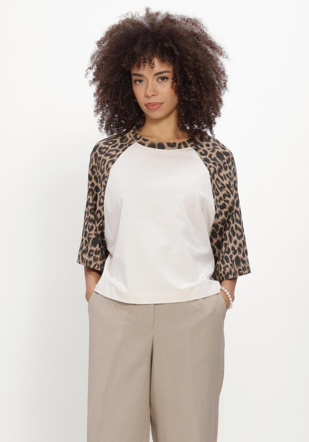 CATWALK JUNKIE T-shirt BASEBALL LEOPARD TSHIRT en blanc - large