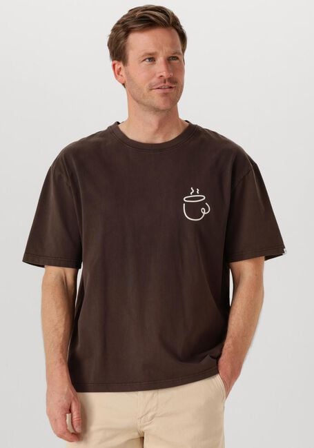 ANERKJENDT T-shirt AKVILLADS ESPRESSO PRINT S/S TEE en marron - large
