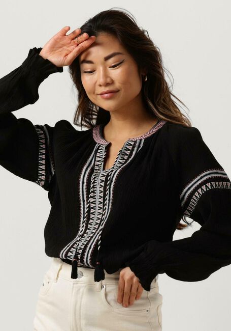 SCOTCH & SODA BALLOON SLEEVE EMBROIDERY TOP Blouses en noir - large