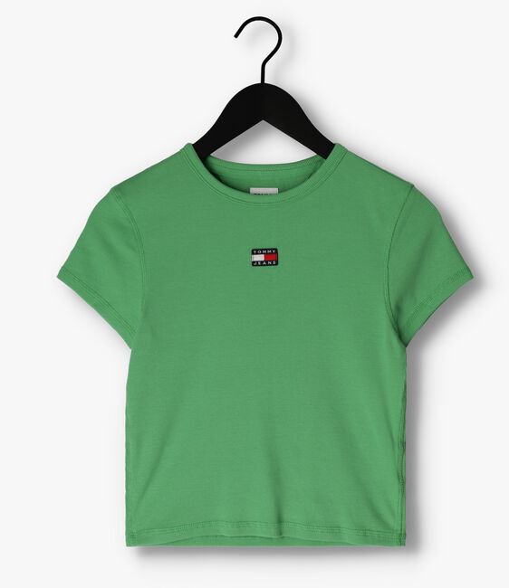 TOMMY JEANS T-shirt TJW BBY RIB XS BADGE en vert - large