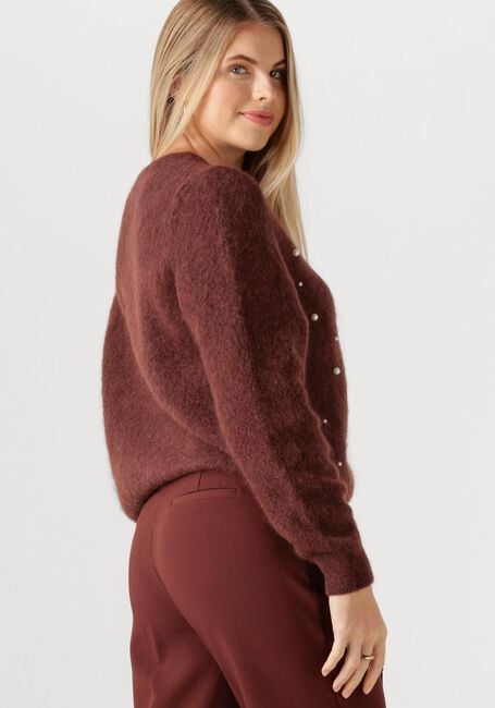 Bruine AAIKO Trui LORYS PEARLS CARDIGAN - large