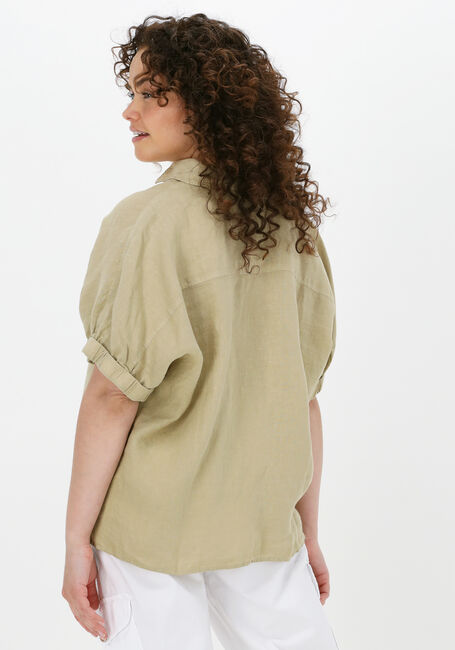 Olijf MOS MOSH  AVEN SS LINEN SHIRT - large