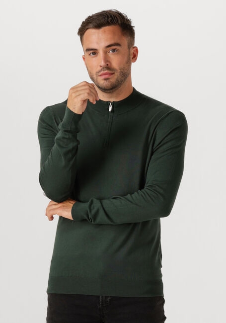 PURE PATH Pull REGULAR FIT HALF ZIP KNITWEAR Vert foncé - large
