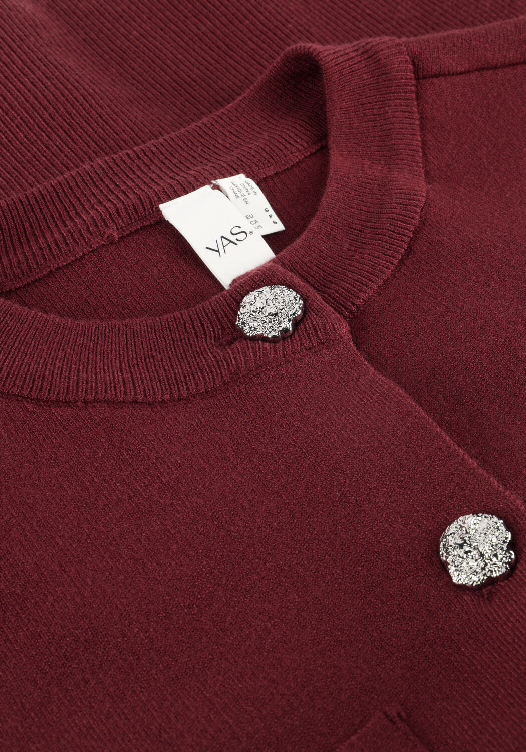 Y.A.S. Gilet YASPIMI LS KNIT CARDIGAN S. Bordeaux - large