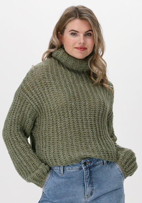 NA-KD Pull CROPPED KNITTED HIGH NECK SWEATER en vert - large