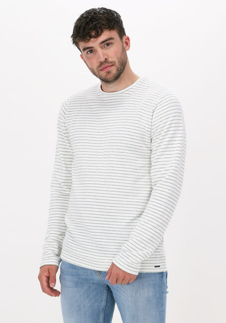 DSTREZZED Chandail BOATNECK L/S FANCY TERRY STRIPE en blanc - large