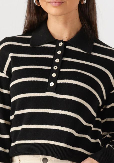 Zwarte MODSTRÖM Trui MALVAMD STRIPE POLO - large