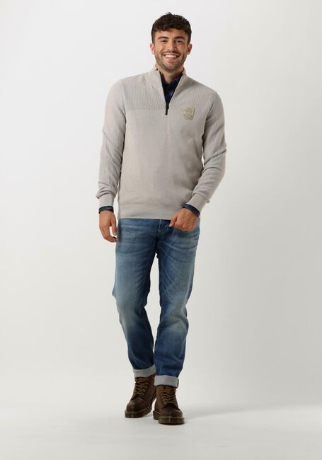 PME LEGEND Pull HALF ZIP COLLAR COTTON PLATED en gris - large